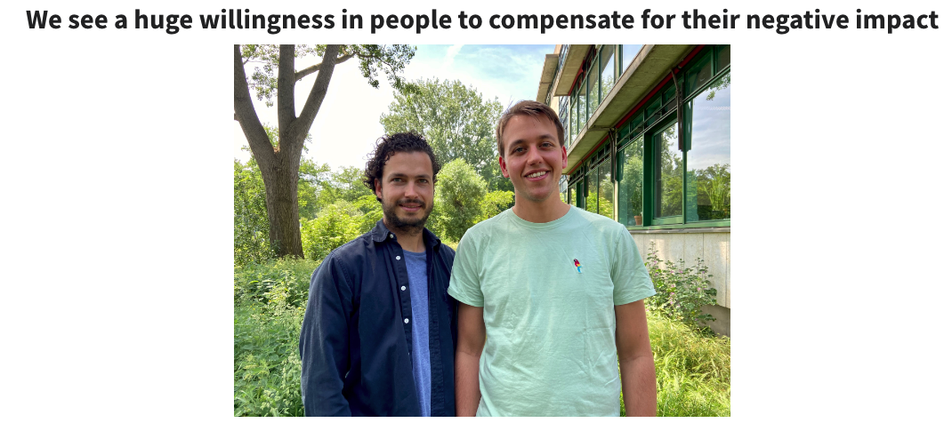 Photo of the founders of Regreener, with the quote 